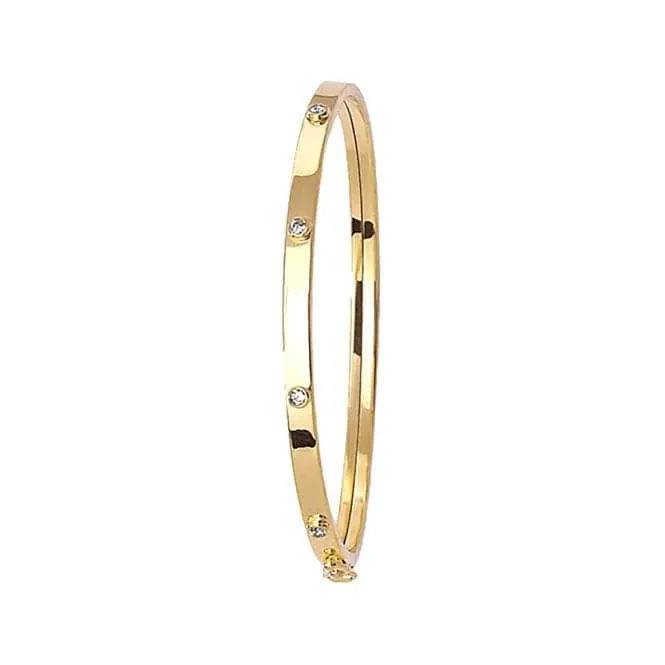 9ct Yellow Gold Baby Bangle with Zirconia Stones BN357