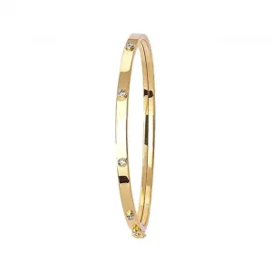 9ct Yellow Gold Baby Bangle with Zirconia Stones BN357