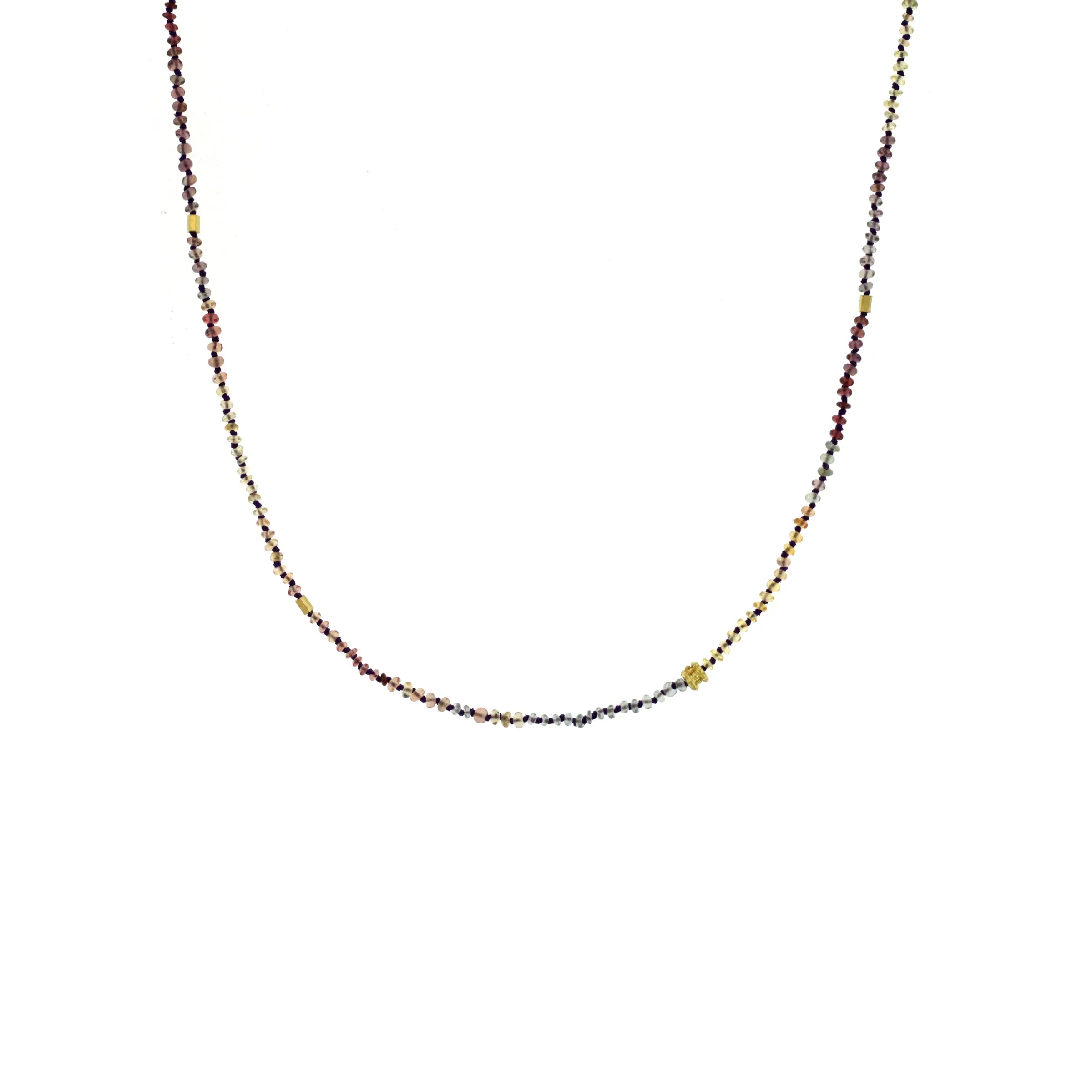 A Knotted Ombré Sapphire Bead Necklace