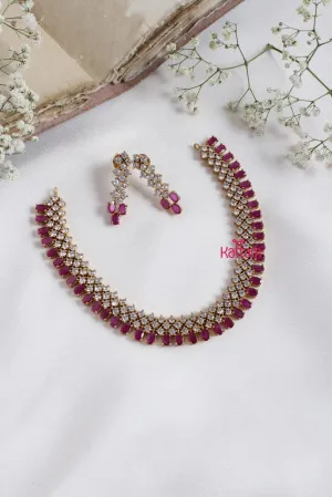 AD Patterned Ruby Stone Choker