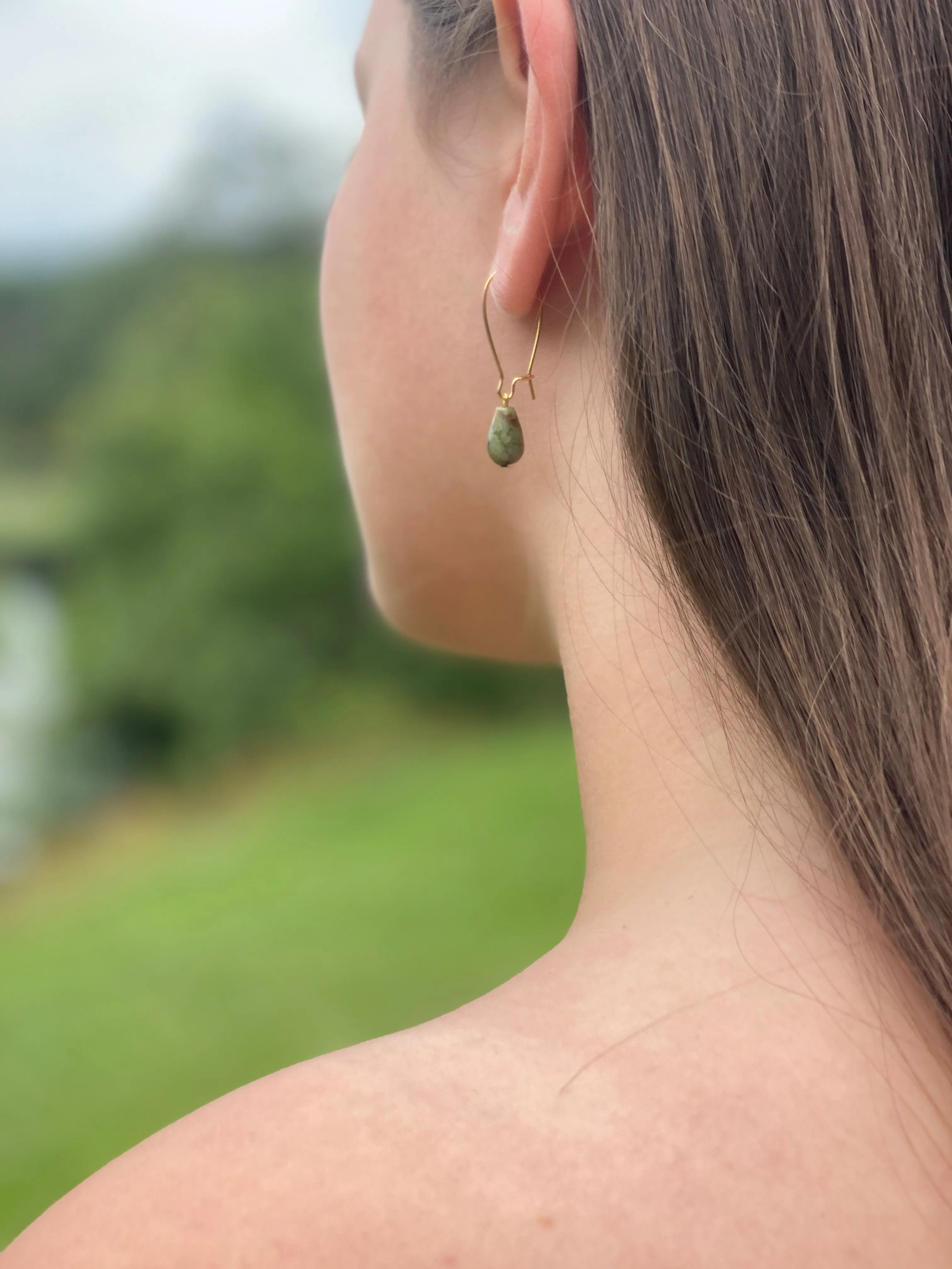 African Turquoise Drop Earrings