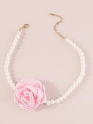 All Dressed Up Rose Pearl Choker Necklace