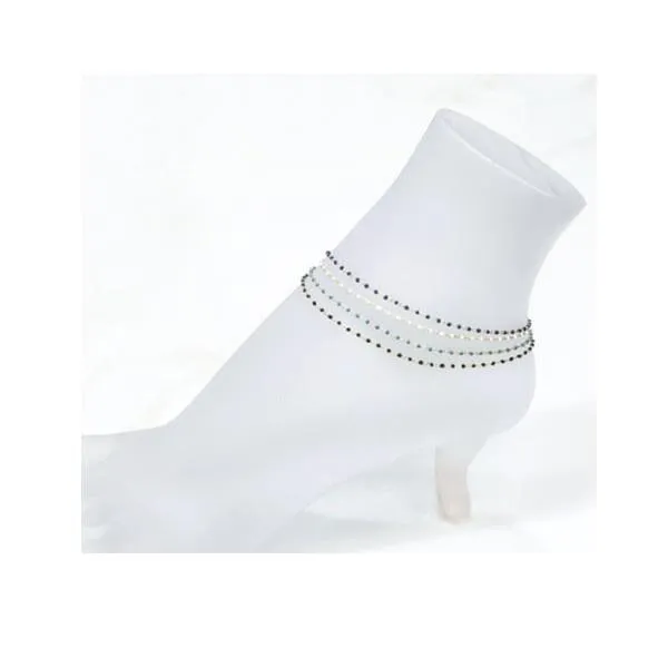 Ankle Bracelet: Gold Vermeil With Enamel Beads: 4 Colors Available  (AG7004_)