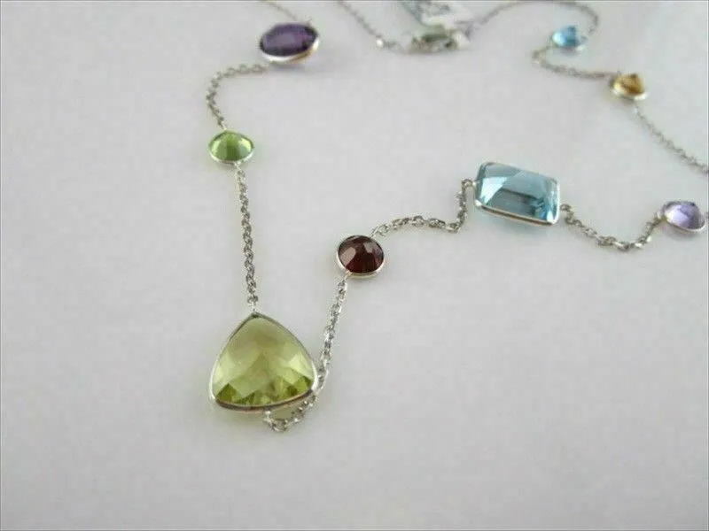 ANTIQUE 43CTW MULTI COLOR / MULTI SHAPE 14KT W NECKLACE