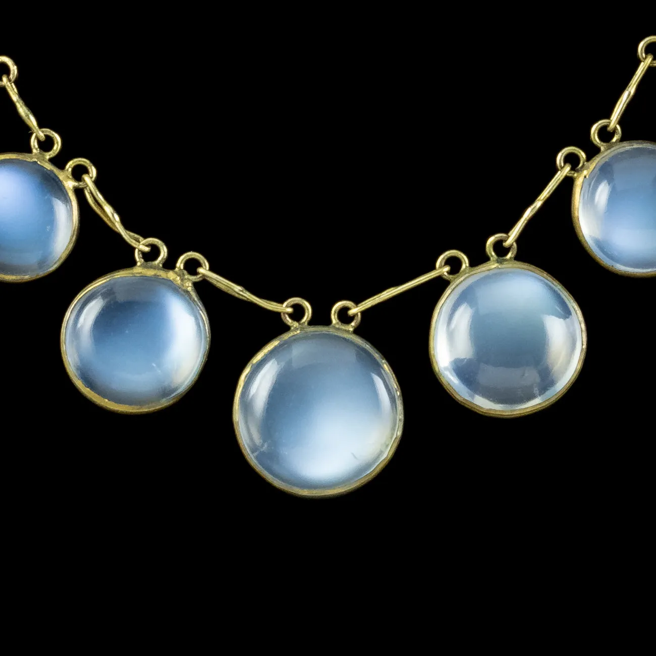 Antique Edwardian Moonstone Garland Necklace Circa 1910