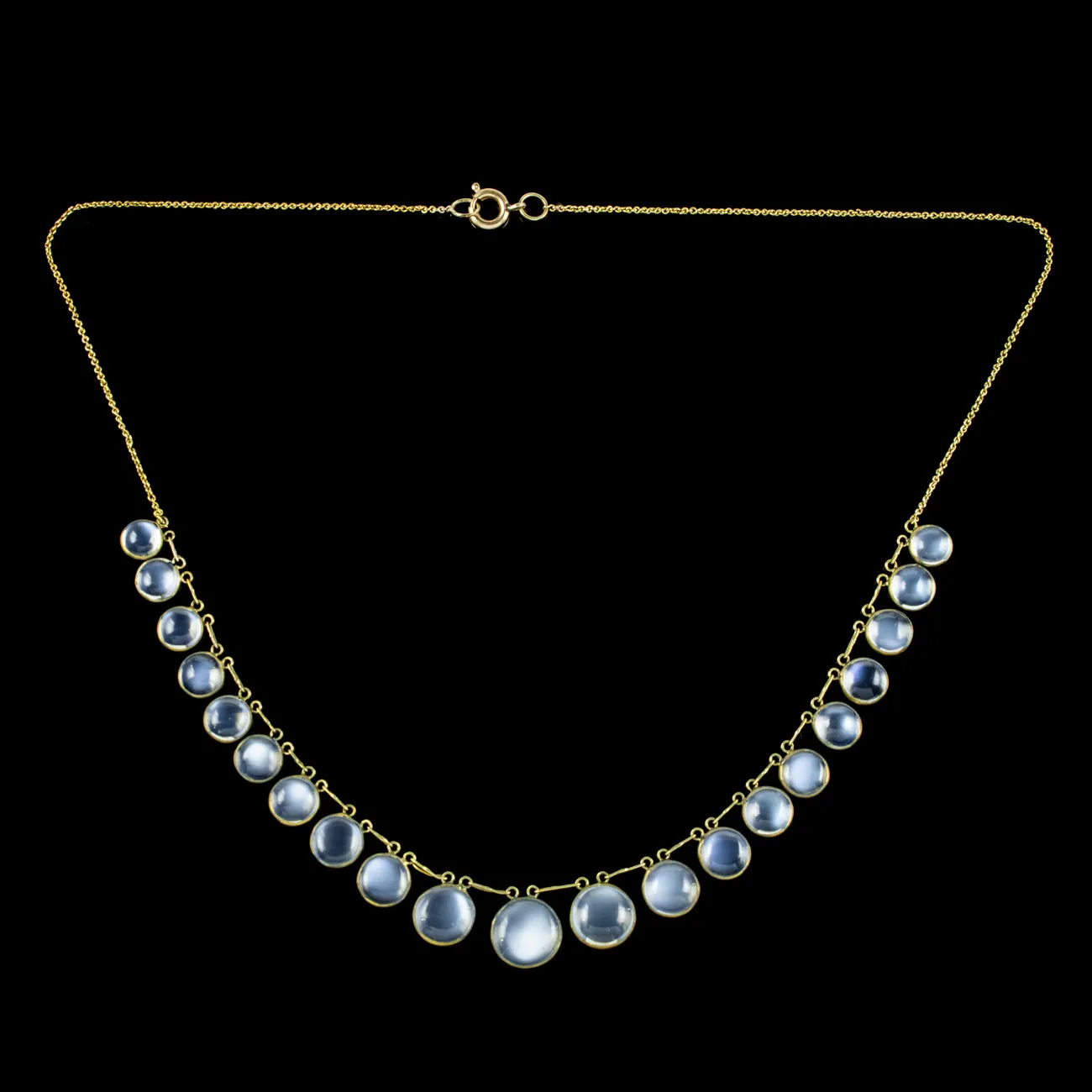 Antique Edwardian Moonstone Garland Necklace Circa 1910