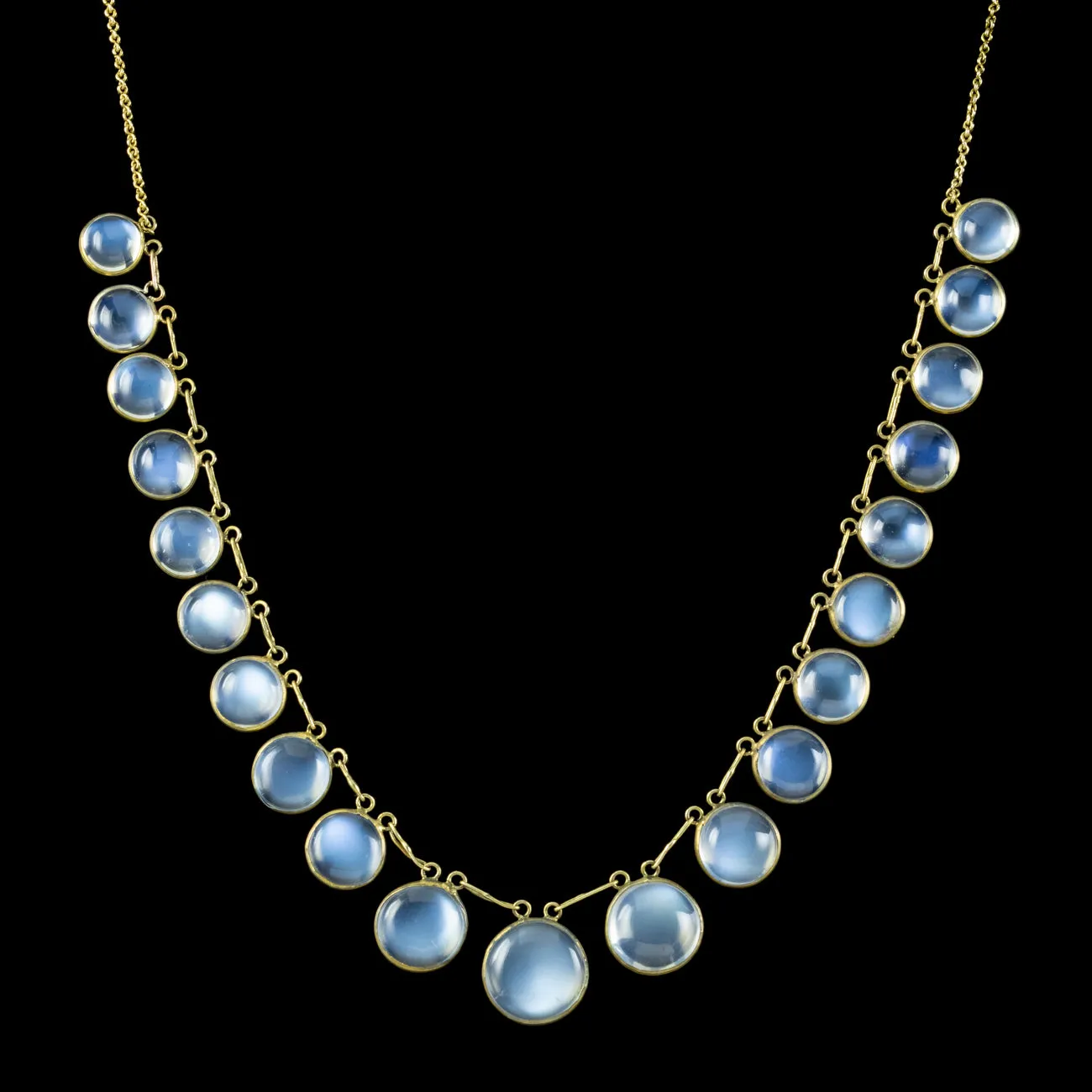 Antique Edwardian Moonstone Garland Necklace Circa 1910