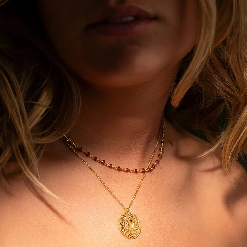 Apollo Necklace, Ruby, Gold