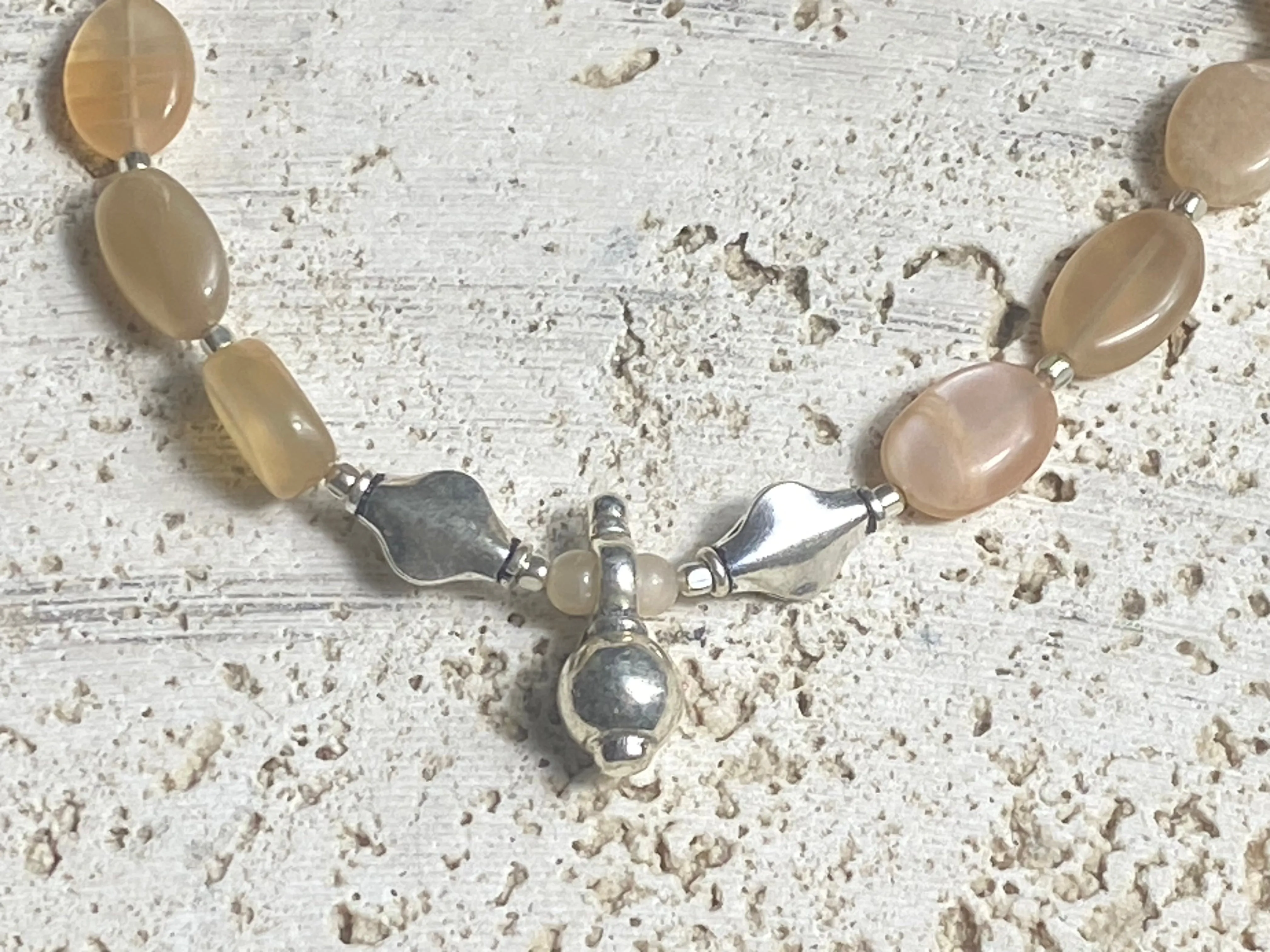 Apricot Moonstone Long Necklace