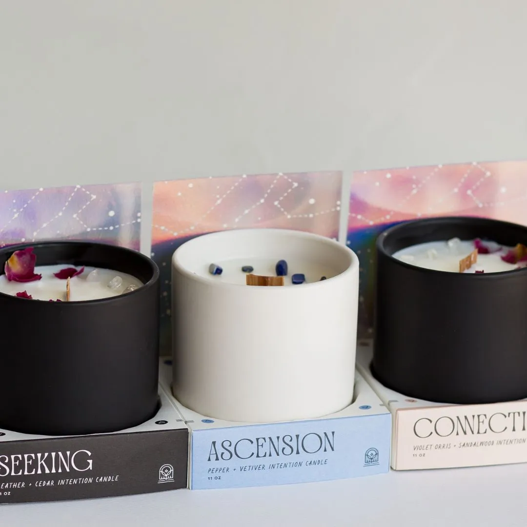 Ascension Candle with Lapis Lazuli by Cultivating Luminescence (Large)