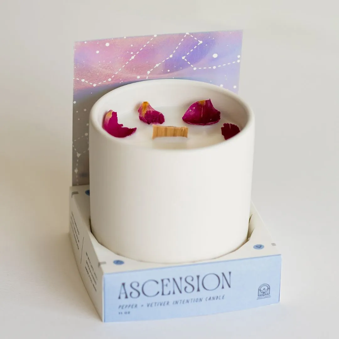 Ascension Candle with Lapis Lazuli by Cultivating Luminescence (Large)