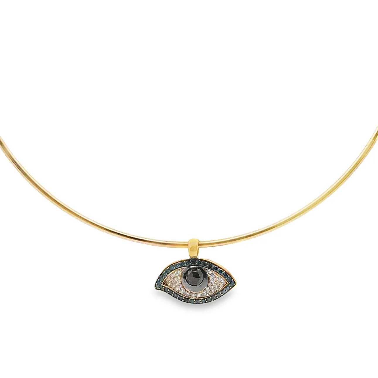 Aspery and Guldag Evil Eye Charm Choker Necklace