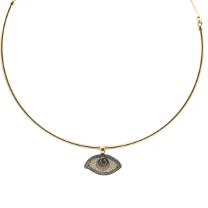 Aspery and Guldag Evil Eye Charm Choker Necklace