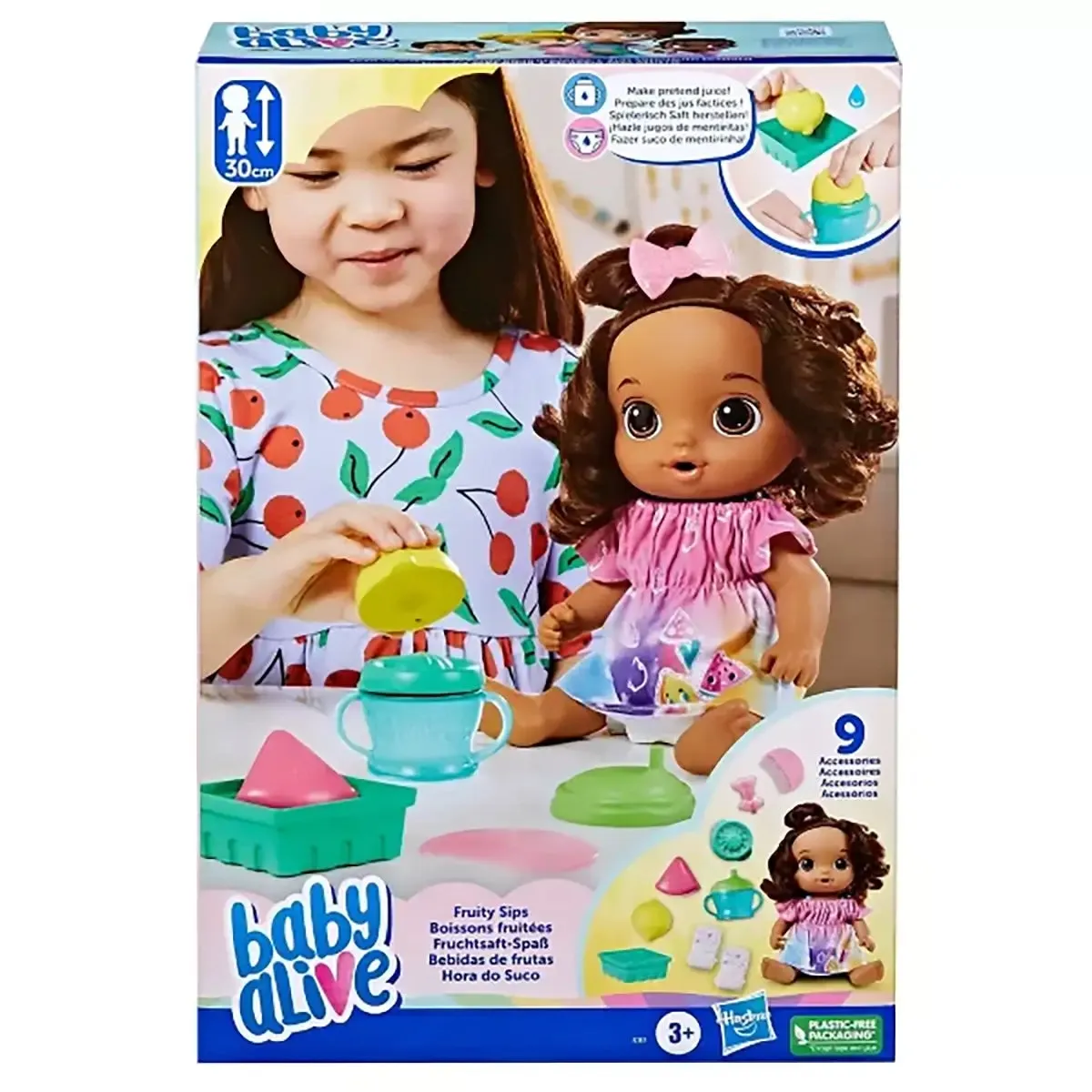 Baby Alive Fruity Sips Doll, Lemon, Pretend Juicer Baby Doll Set