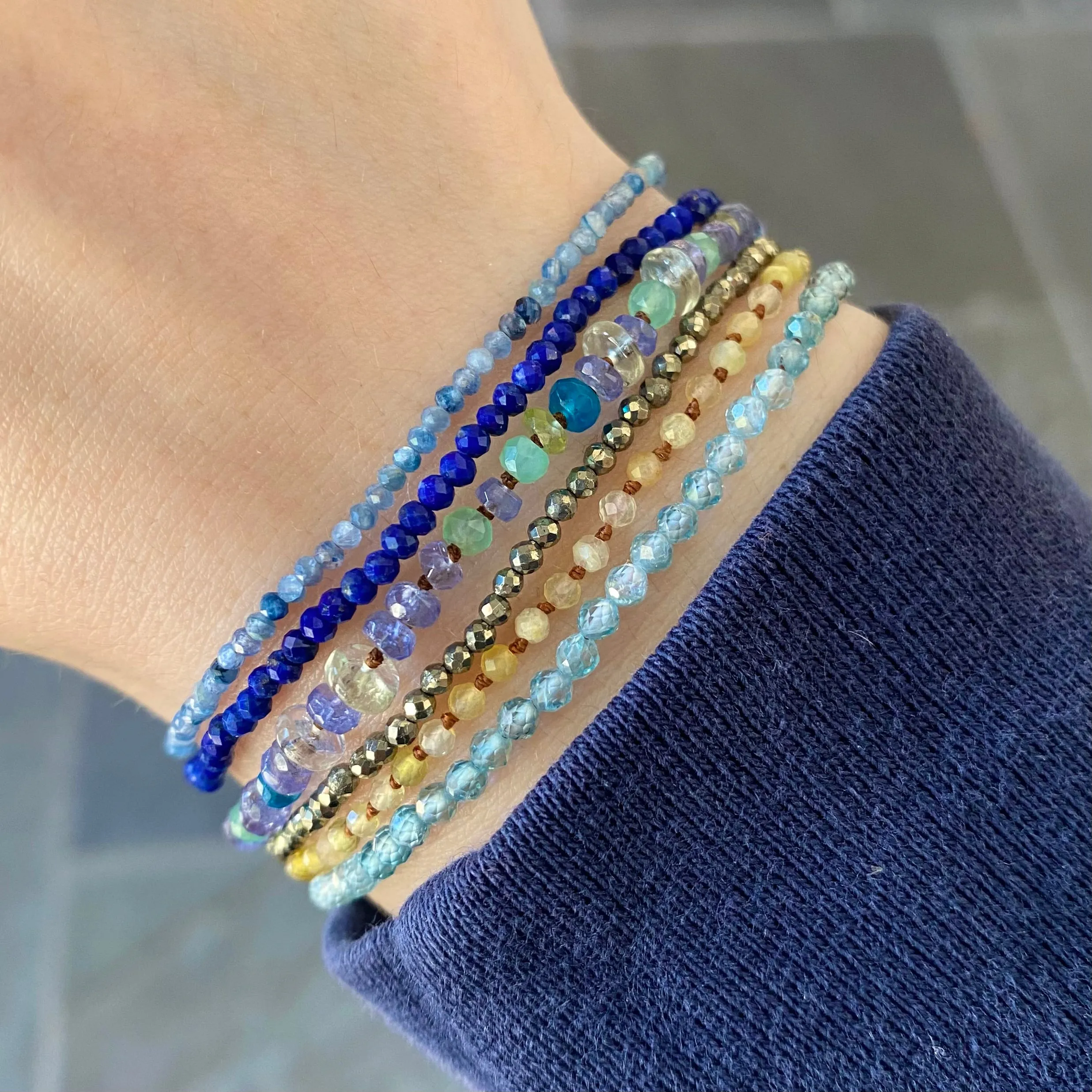 Beaded Lapis Bracelet