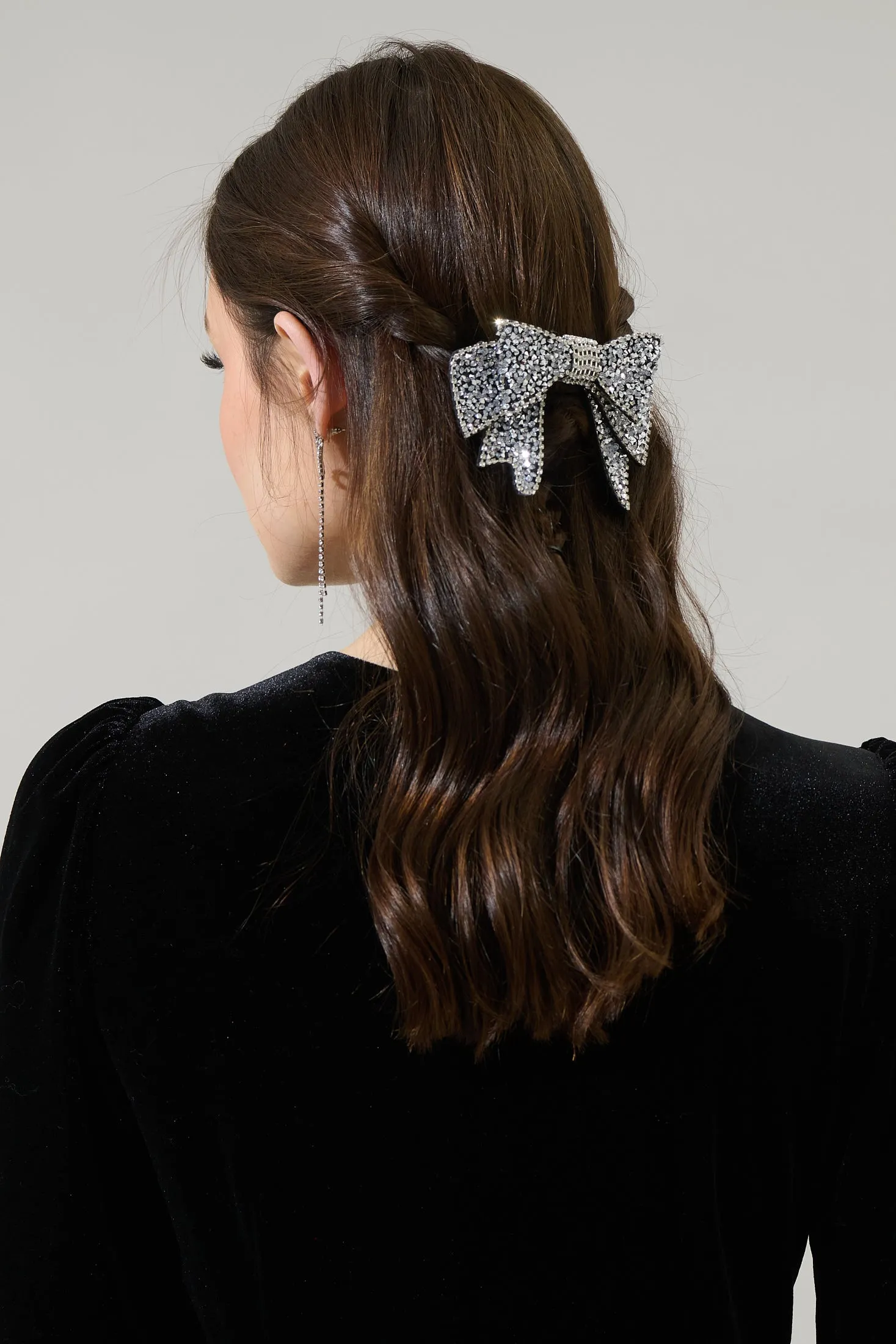 Bellamy Rhinestone Bow Hair Clip