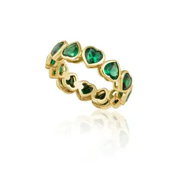 BEZEL HEART STACKABLE RING