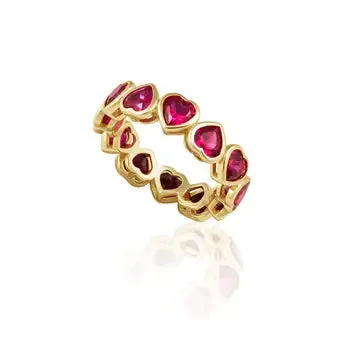 BEZEL HEART STACKABLE RING