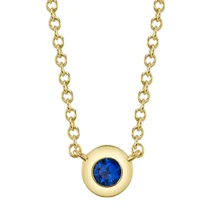 Bezel Sapphire Necklace