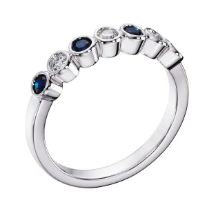 Bezel Set Sapphire and Diamond Band