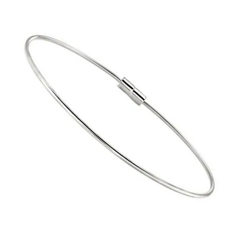 Birth Gems 8.25" Sterling Silver Bangle