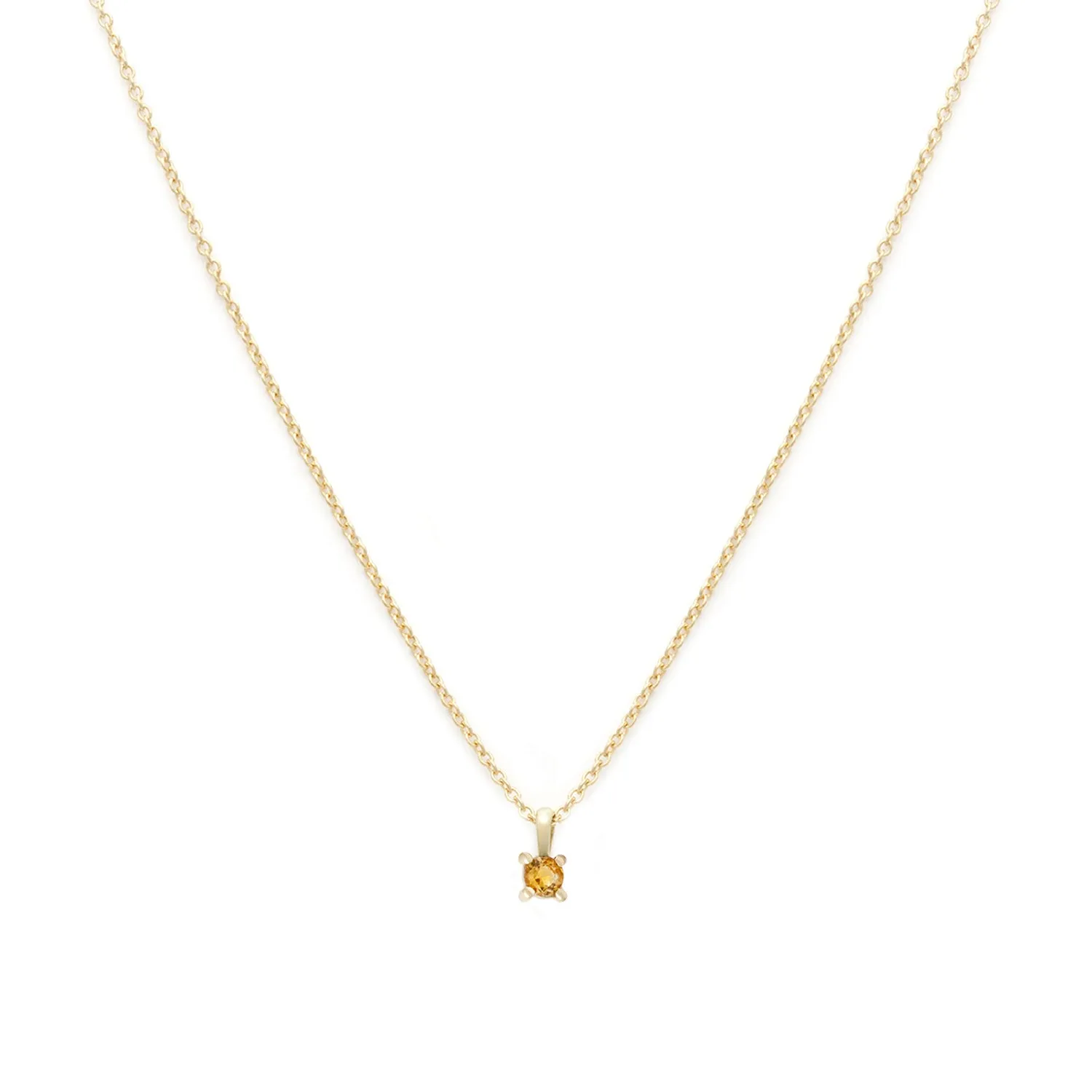 Birthstone Necklace | Gold & Citrine