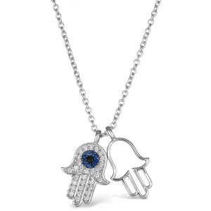 Blue Sapphire Hamsa Necklace