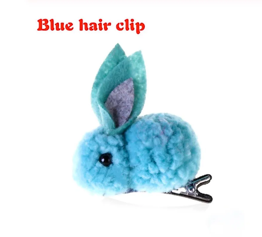 Bunny Rabbit Fluff Ball Hair Clip/Barrette