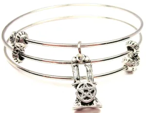 Candles With Pentacle Triple Style Expandable Bangle Bracelet