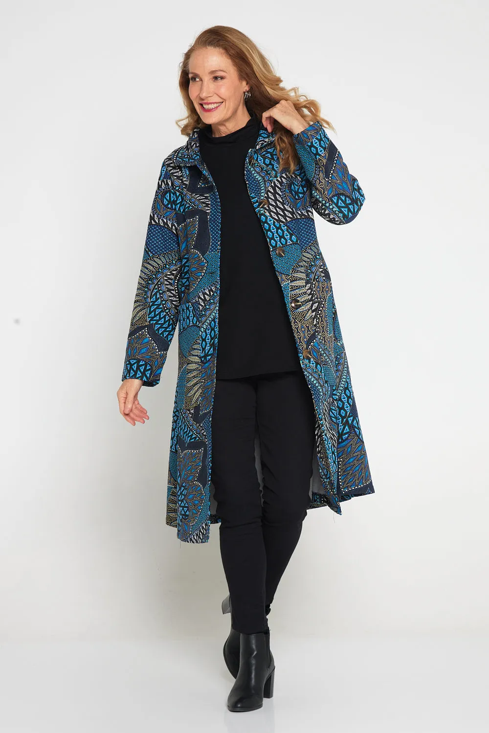 Carlton L/S Fleece Lined Coat - Lapis Lazuli