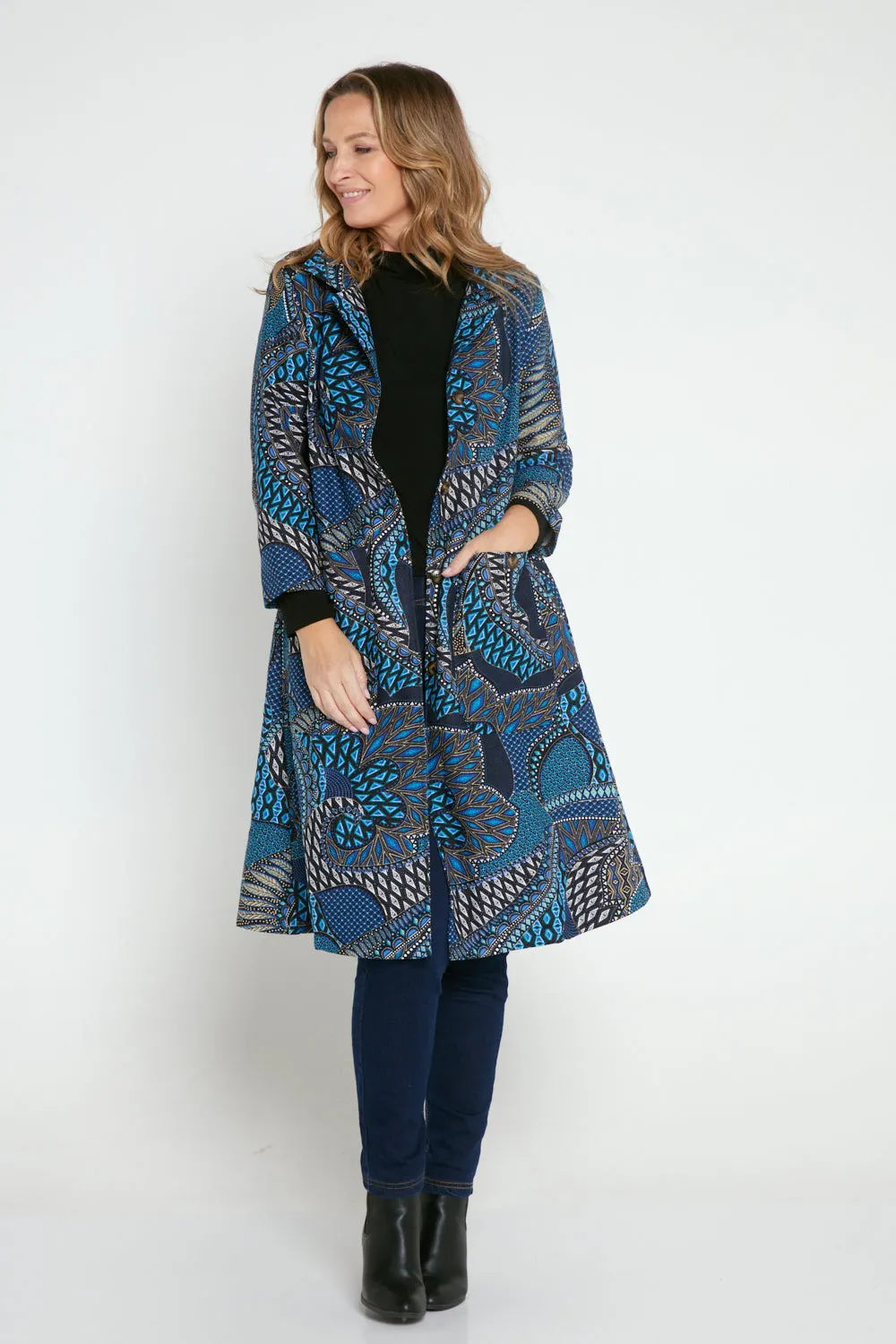 Carlton L/S Fleece Lined Coat - Lapis Lazuli