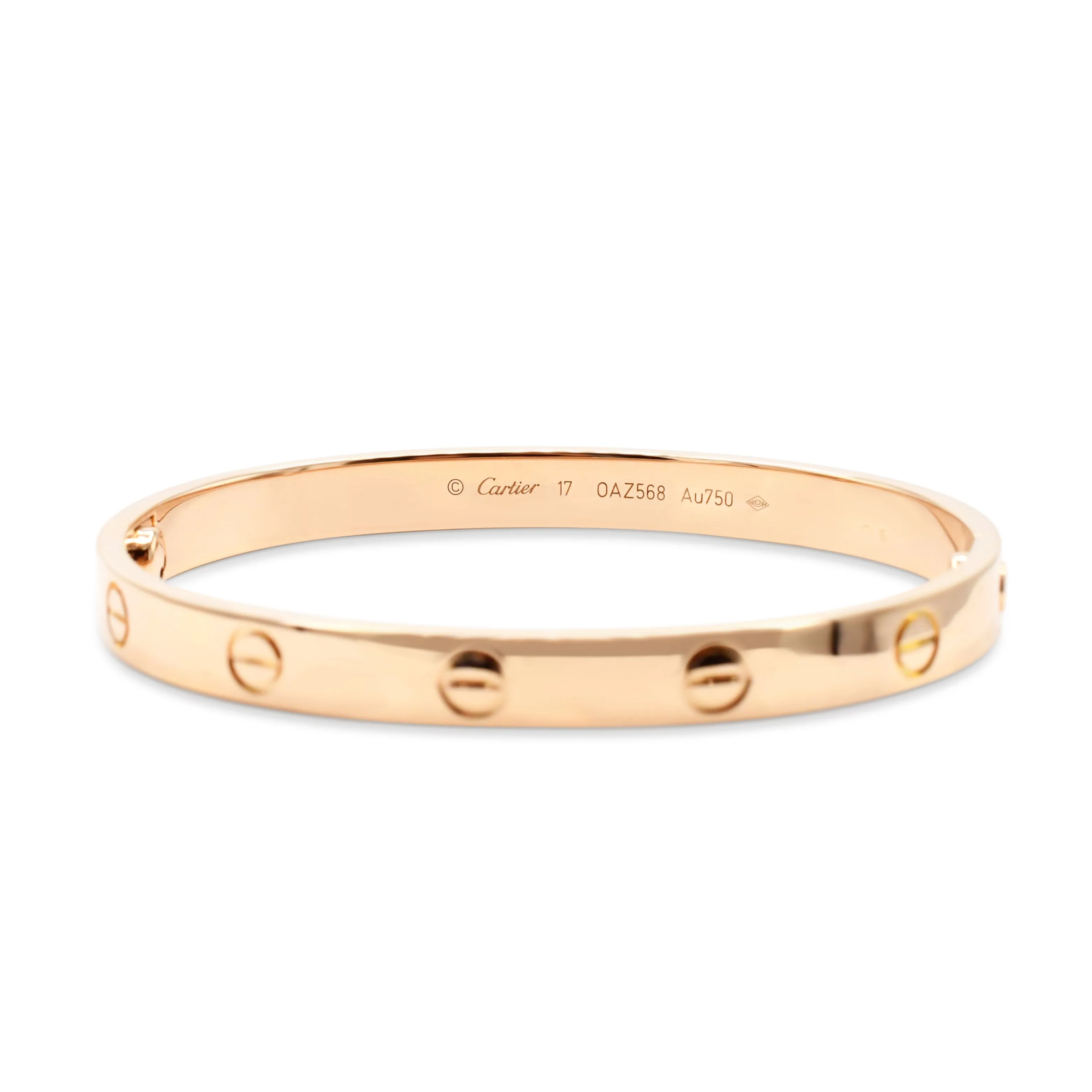 Cartier Love Bangle 18ct Rose Gold - Size 17