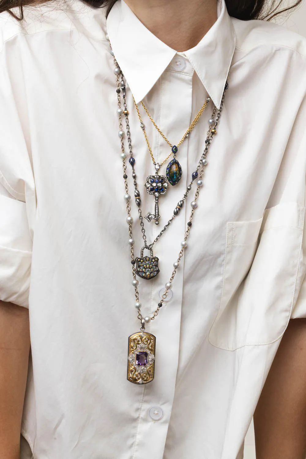 Carved Citrine Reverse Peacock Pendant Necklace