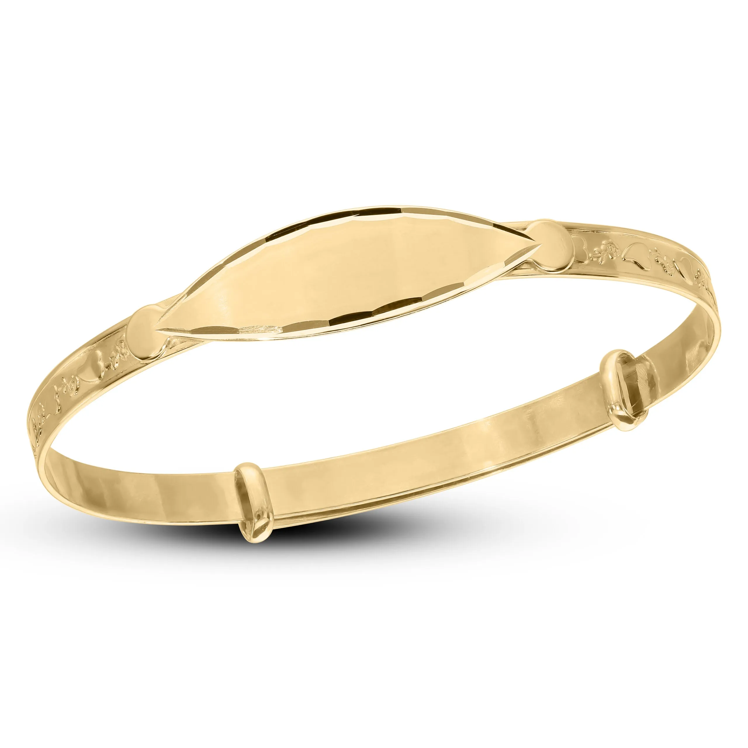 Children’s Customised 9-carat Gold Diamond-Cut ID Bangle (0–1 years)