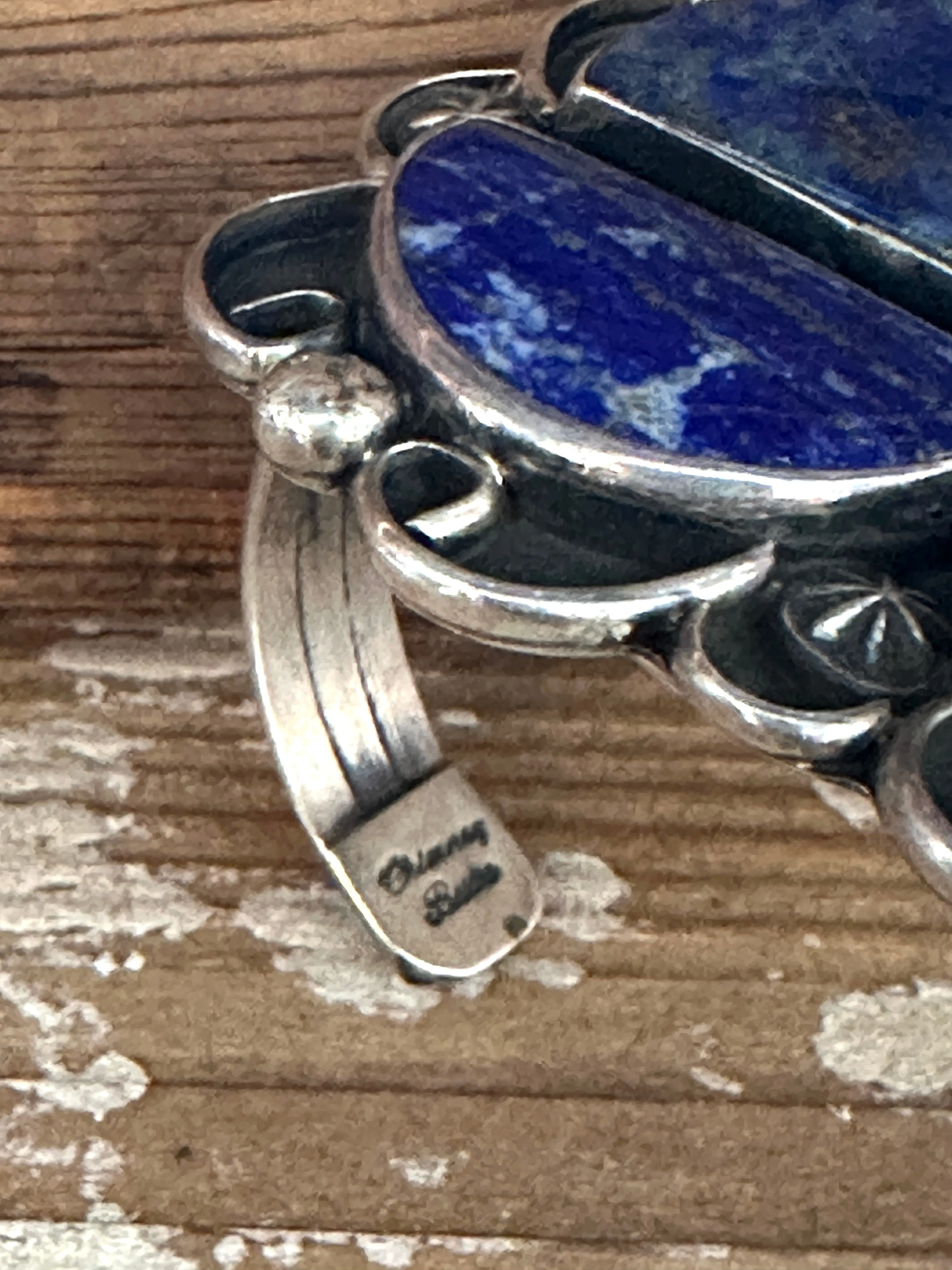 CHIMNEY BUTTE Sterling Silver & Blue Lapis Lazuli Navajo Cuff