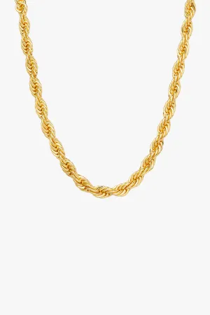 Chunky Rope Chain Necklace Gold Plated (40cm)