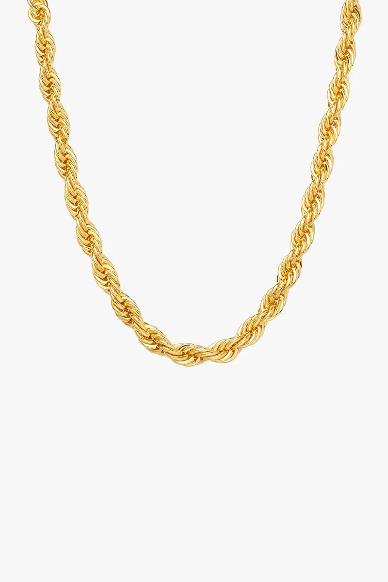 Chunky Rope Chain Necklace Gold Plated (40cm)