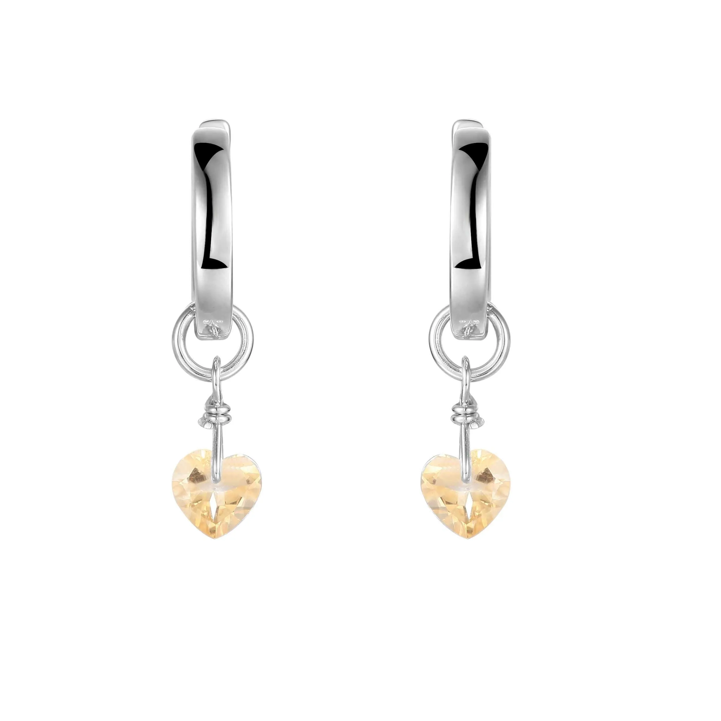 Citrine Heart Earrings