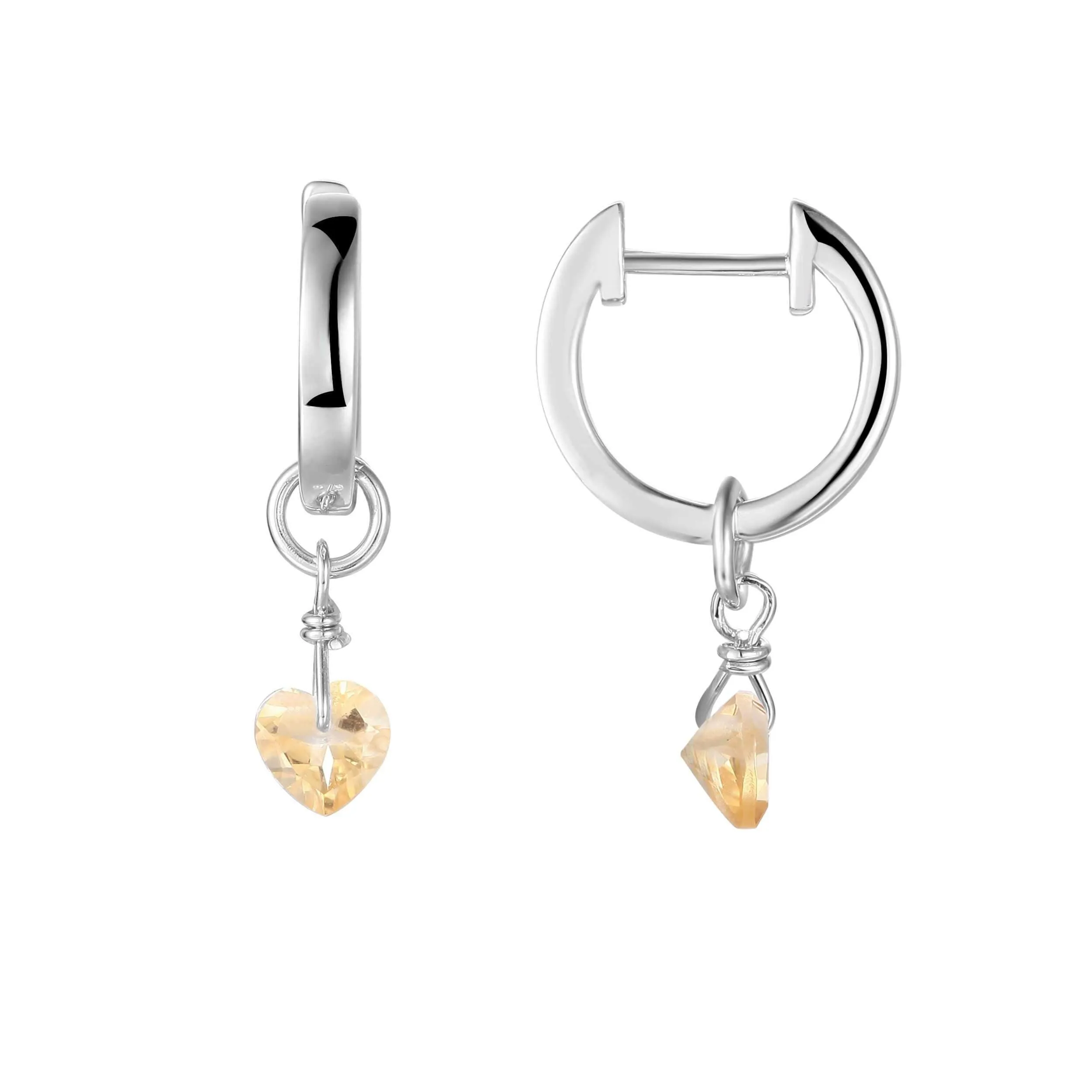 Citrine Heart Earrings