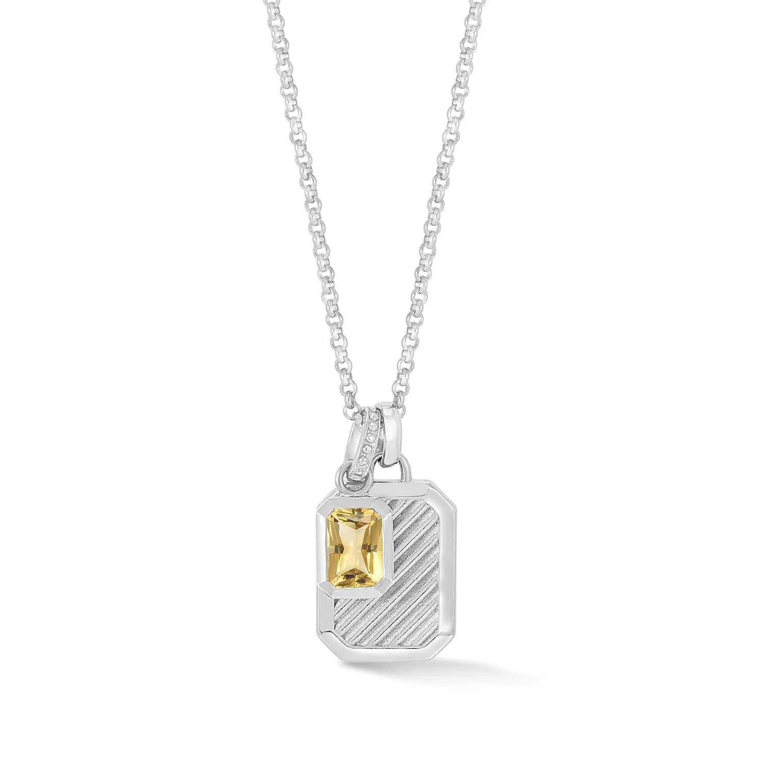 Citrine Octagon Humbug Necklace