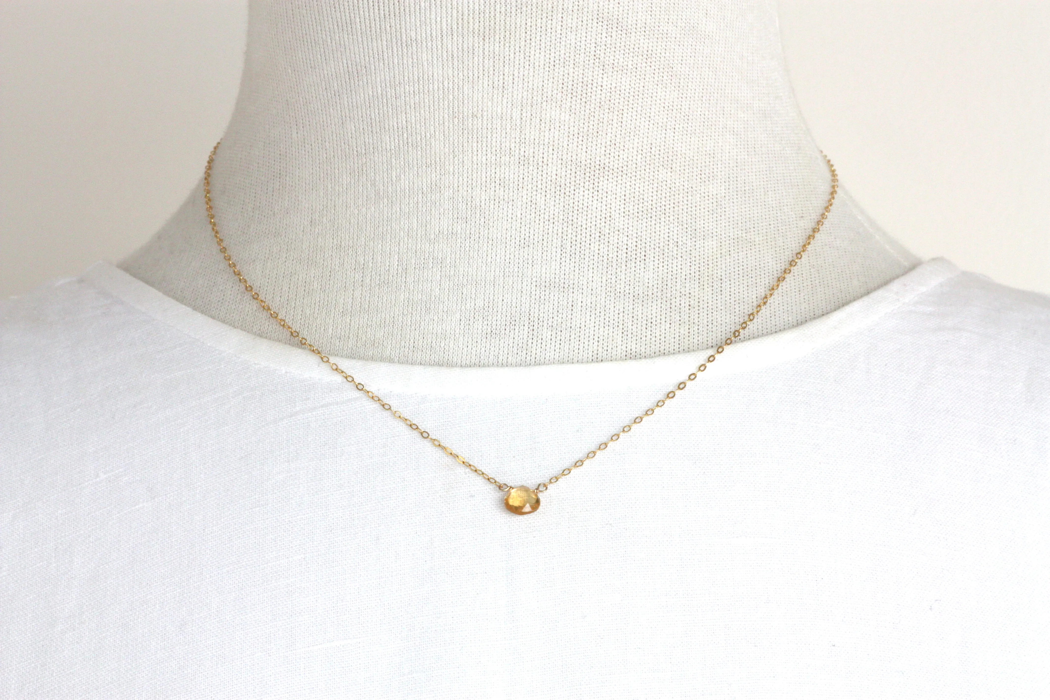 Citrine Small Pendant Necklace