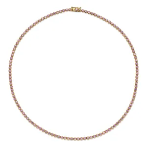 Classic Pink Sapphire Tennis Necklace