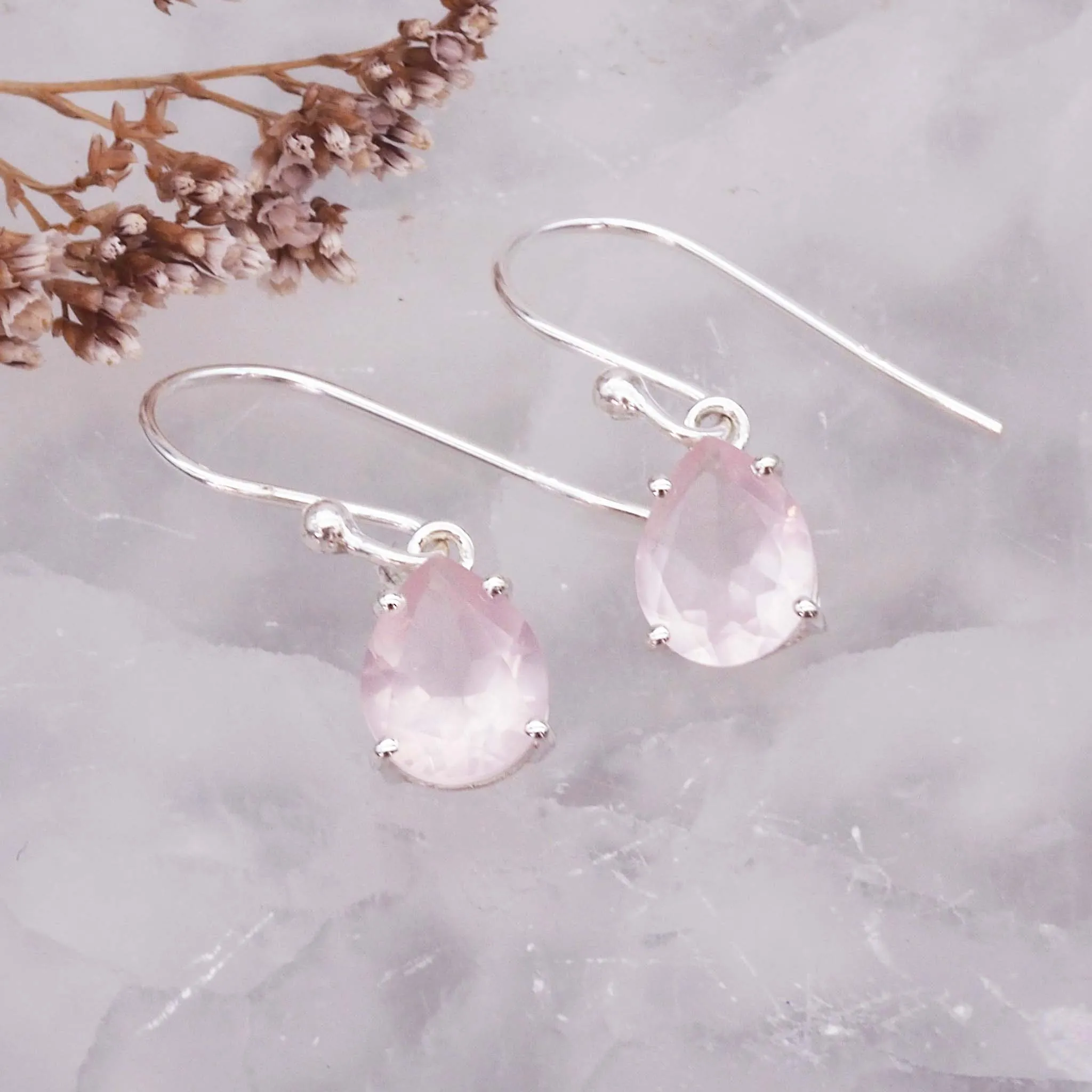 Classic Rose Quartz Earrings