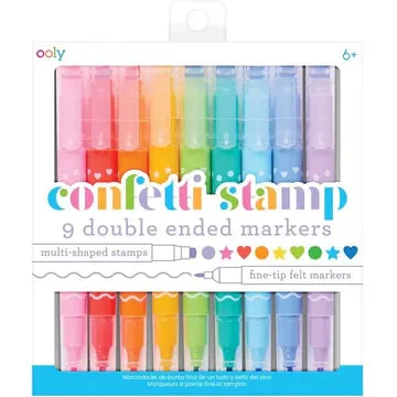 Confetti Stamp 9 Double-Ended Markers