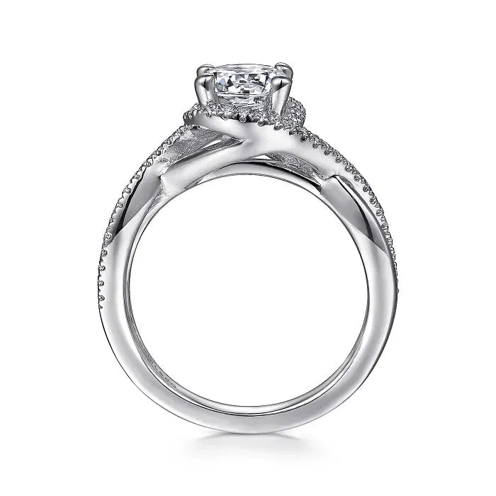 Courtney - 14K White Gold Round Halo Diamond Engagement Ring