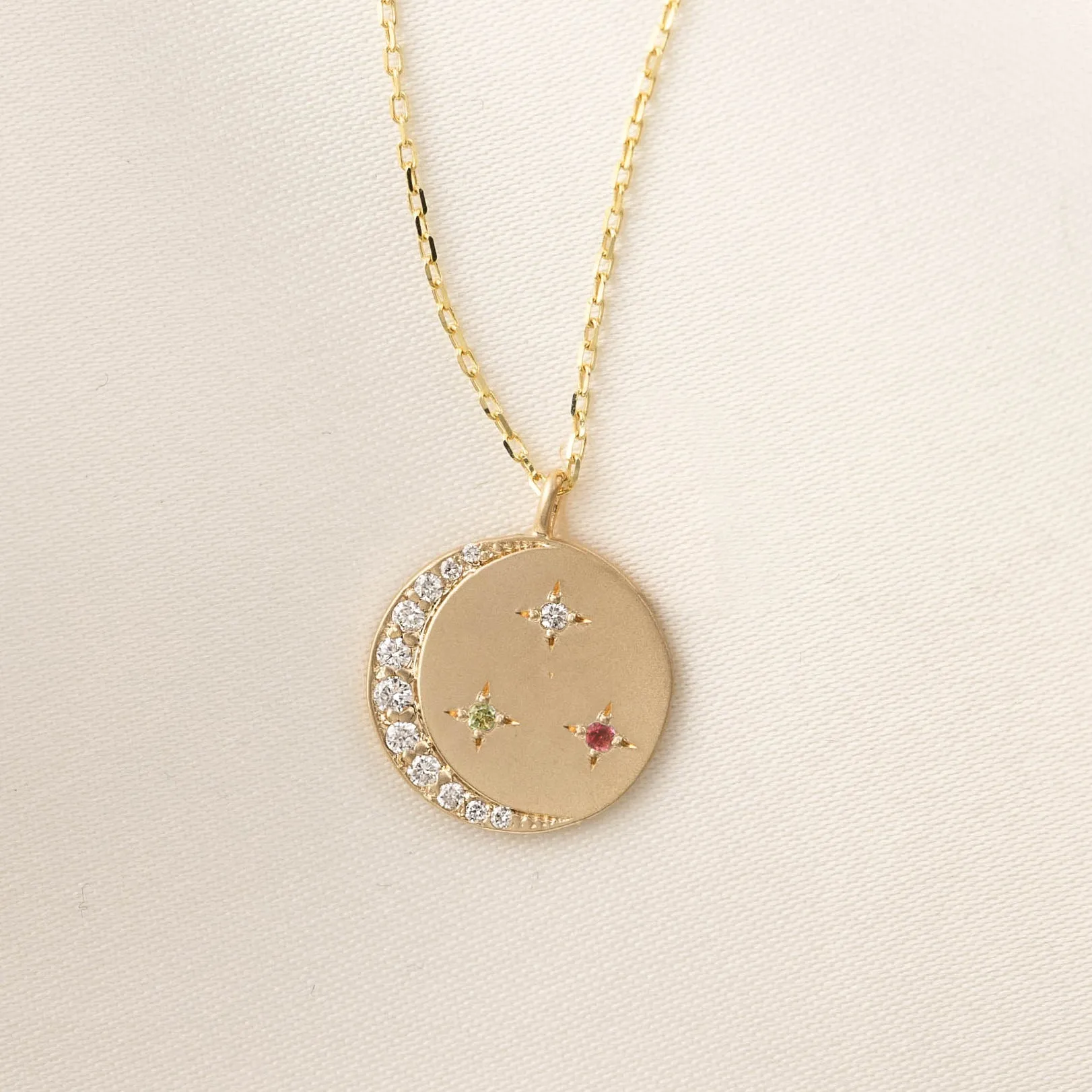 Crescent Birthstone Necklace