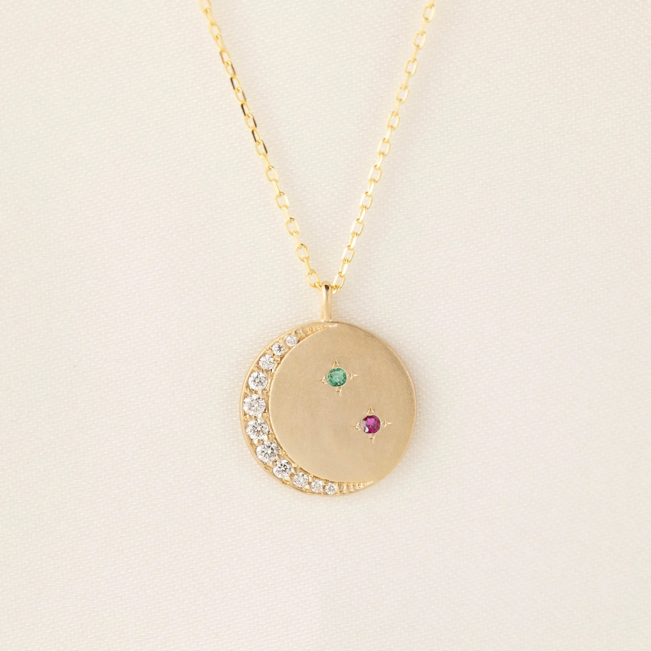 Crescent Birthstone Necklace