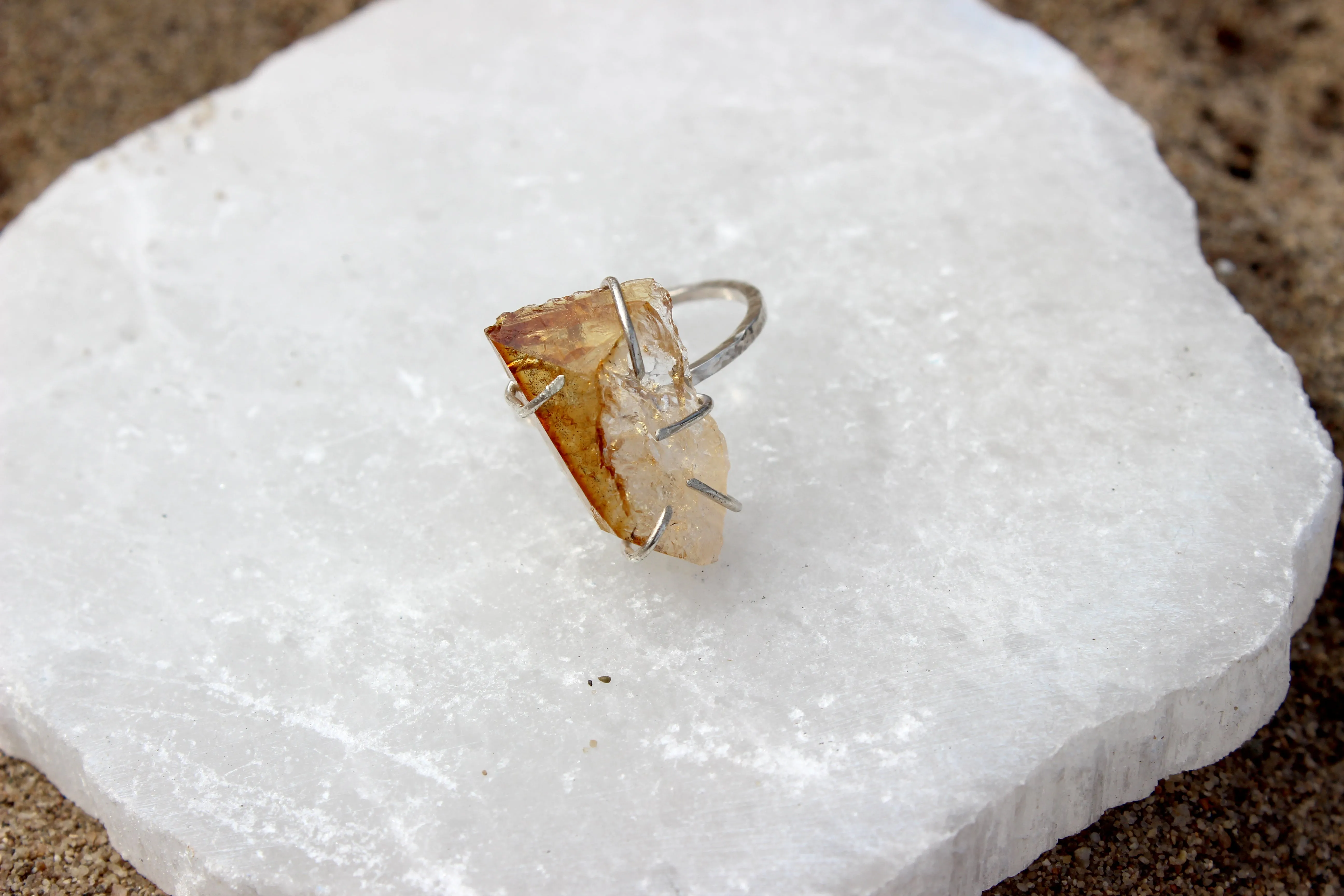 Crown // Raw Citrine Stone Ring, Amethyst Ring, Bold Ring, Statement Stone Ring // BH-R020