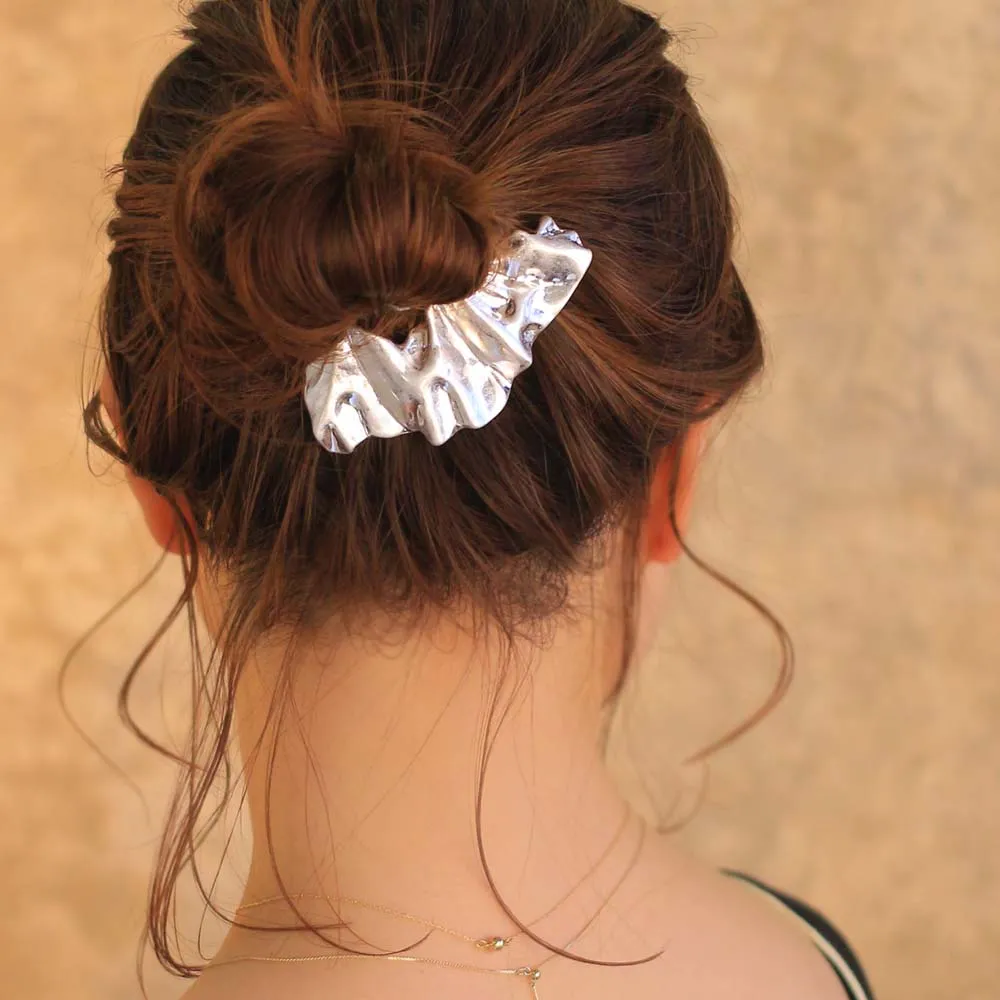 Crushed Metal Hair Barrette