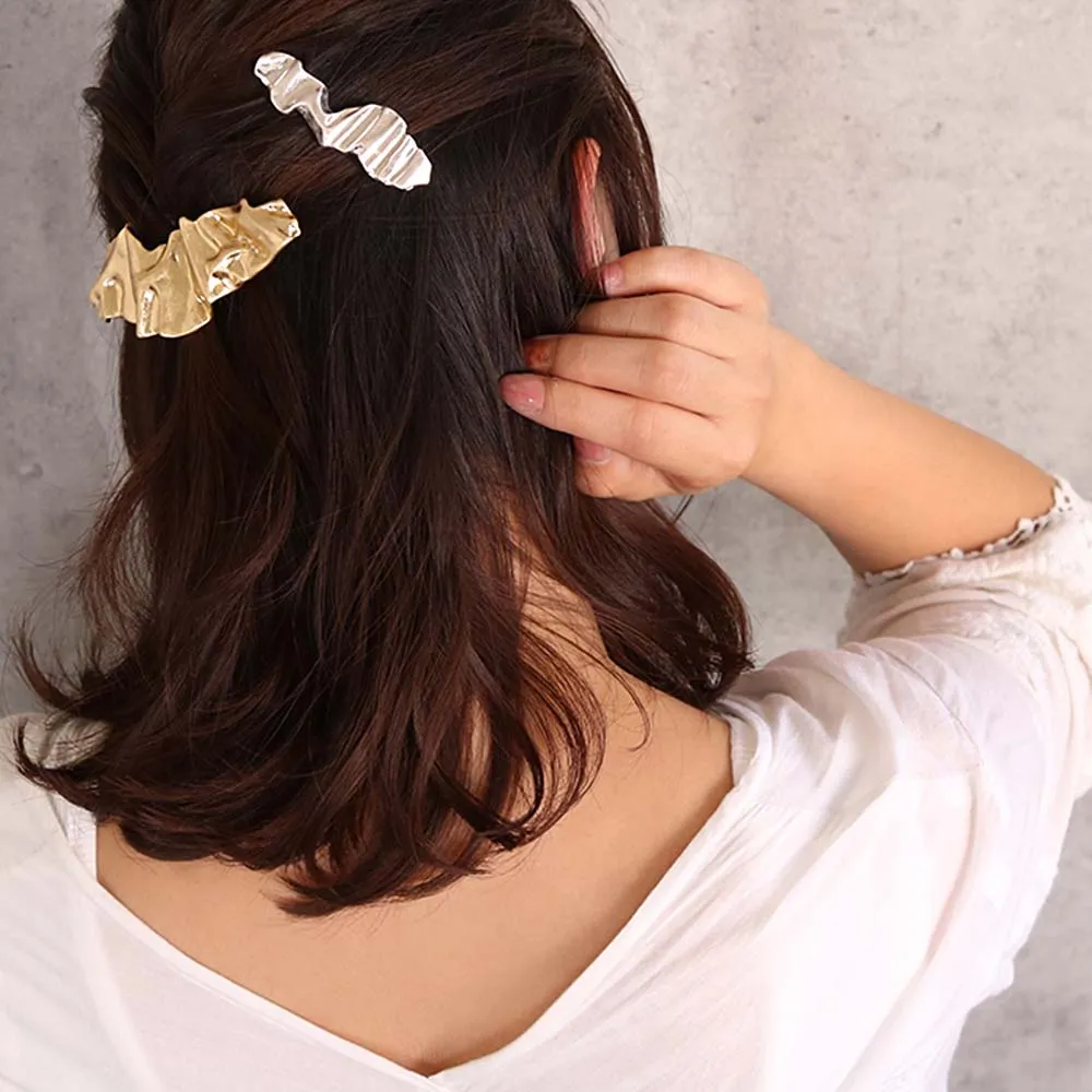 Crushed Metal Hair Barrette